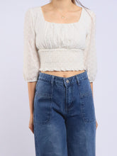 Smocked Waist Eyelet Top